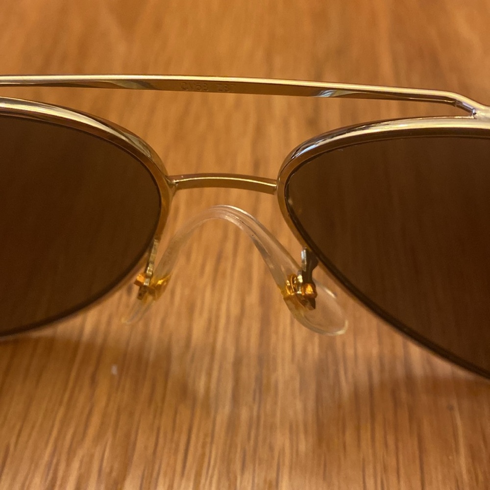 Crews Engineering safety aviator gold rim sun glasses marked CS, Z… - Picture 4 of 8